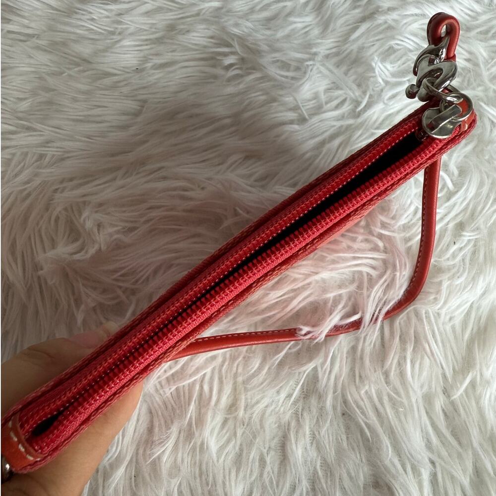 Coach Y2k Soho Red Signature Canvas Wristlet - Gem